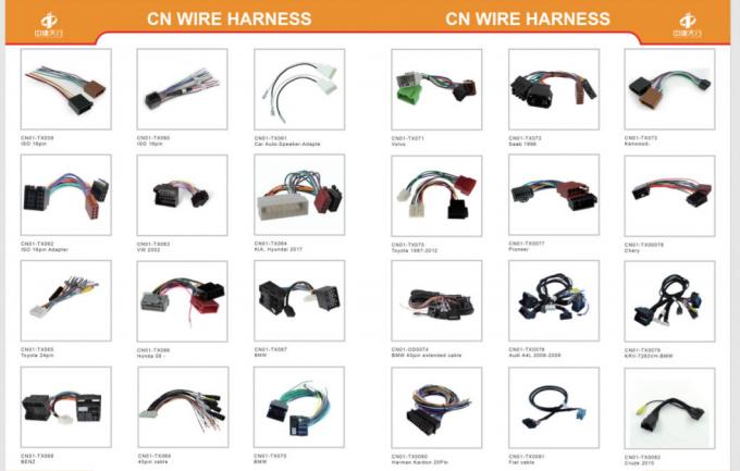 Customized Cable Assembly ISO Wiring Harness 15pin+RCA Plugs Connector Wire Harness for Toyota