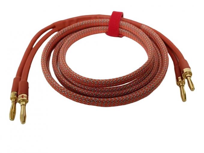 HiFi Speaker Audio Cable High Purity OFC Stereo Amplifier Pure Copper Cable with Banana Gold-Plated Plug