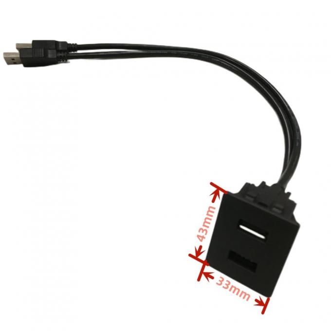 Car Dash Mount Set Two USB Extension Cable Port Boat Motorcycle Car USB Dual