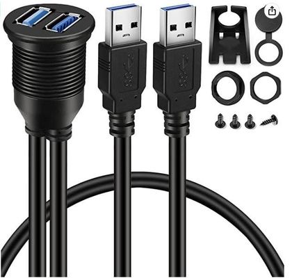 ODM Cable Wire Harnesses Two USB Extension Cable Automotive Dash Mount