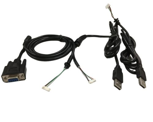 Round Cable Wire Harnesses 2.54mm 4 Pin To DB9 Female RS232 To HMI