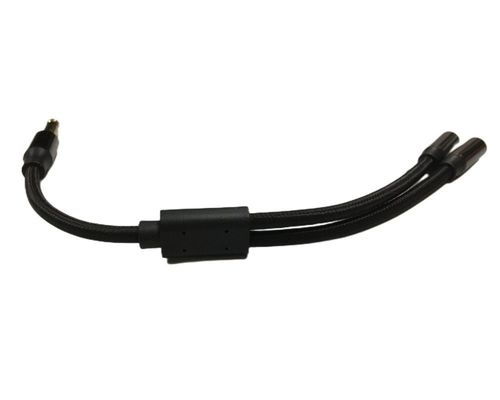1 / 4 Inch Headphone Splitter Cable Assembly 2 Female To 1 Male Audio Cable