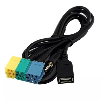 Heavy Duty Custom Wire Harness Male To Male Aux 3.5mm To 6.35mm Jack Audio Cable