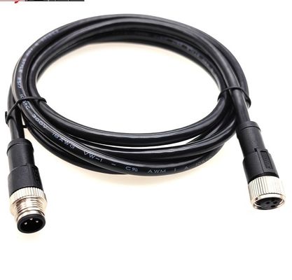 Male Straight M12 Cable For LED Equipment / Medical Device OEM