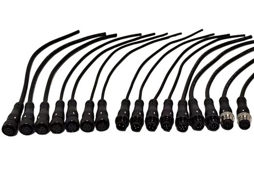 Male Straight M12 Cable For LED Equipment / Medical Device OEM