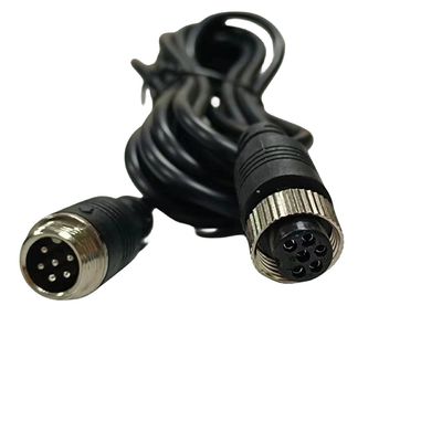 Custom M12 6 Core Male to Female Sensor Wire Harness Video Camera Extension Cable